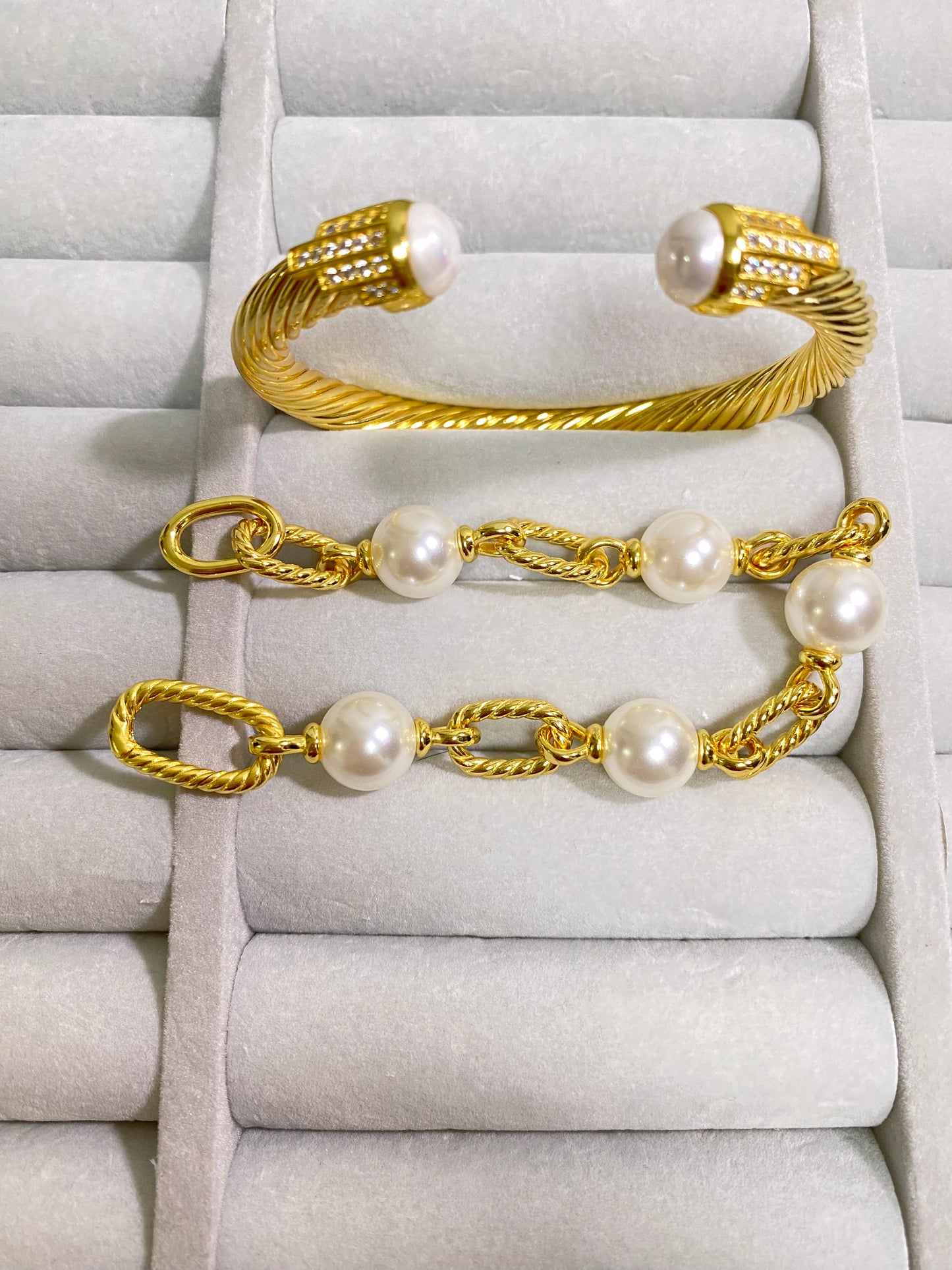 DY gold bracelet stack 2PCS