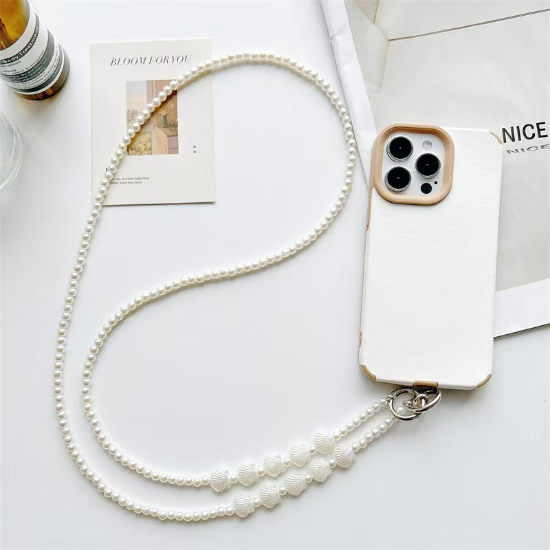 INS Style Phone Charm - Cute Pendant Accessory bodycross white pearl