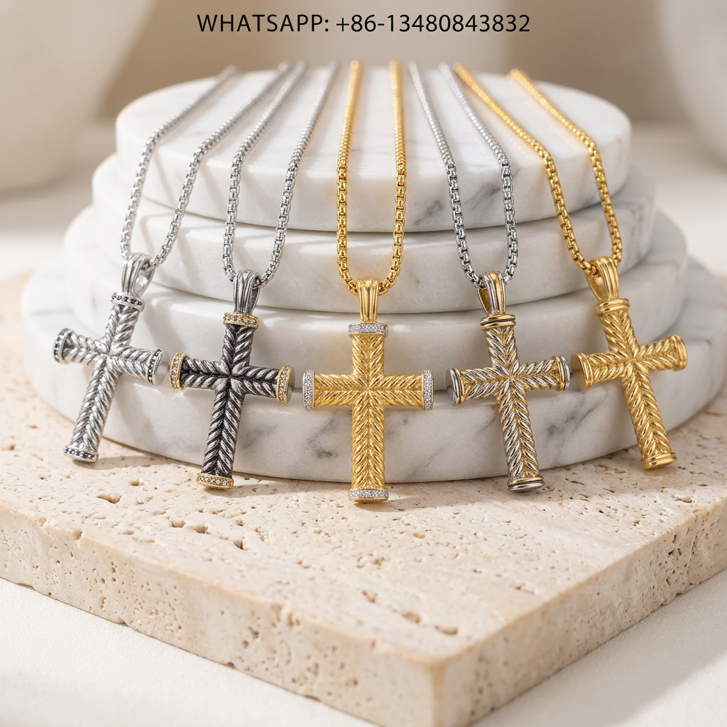 DY Necklace Chevron Cable Cross Pendant Collection - WHATSAPP:+86-13480843832