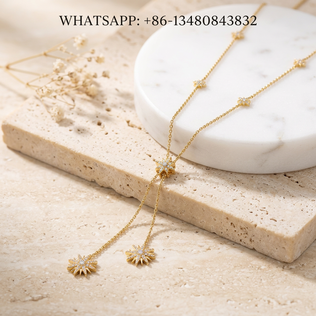 DY Necklace 18K Yellow Gold Starburst Diamond Lariat Y-Necklace - WHATSAPP:+86-13480843832