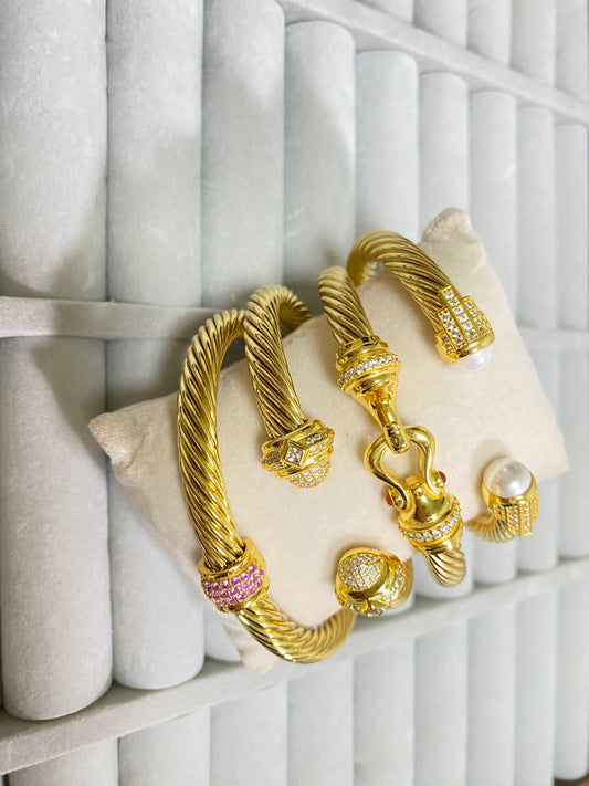 DY gold bracelet stack 4pcs