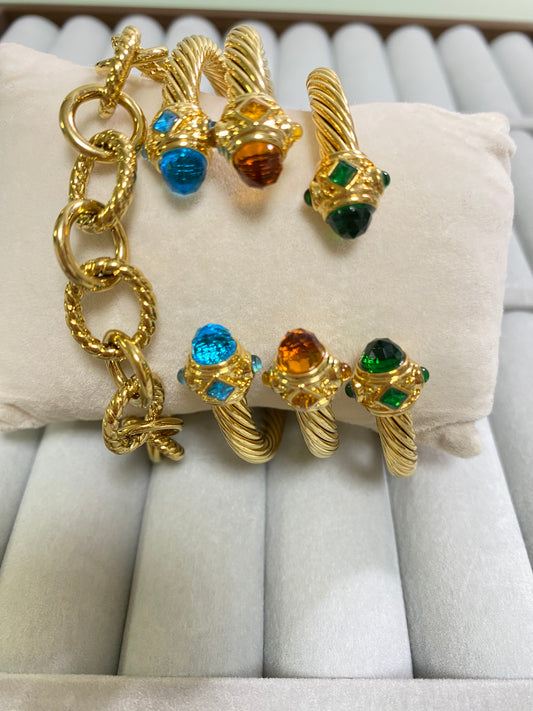 DY gold bracelet stack 4pcs
