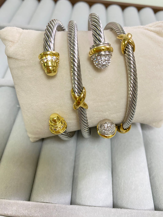 DY bracelet stack two tone 4pcs