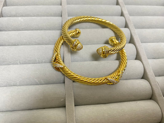 DY 7MM gold bracelet stack 2pcs