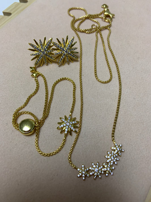 DY gold star set ,necklace length 45+5CM bracelet adjustable ,and earrings