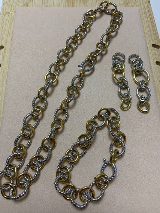 DY two tone link chain set