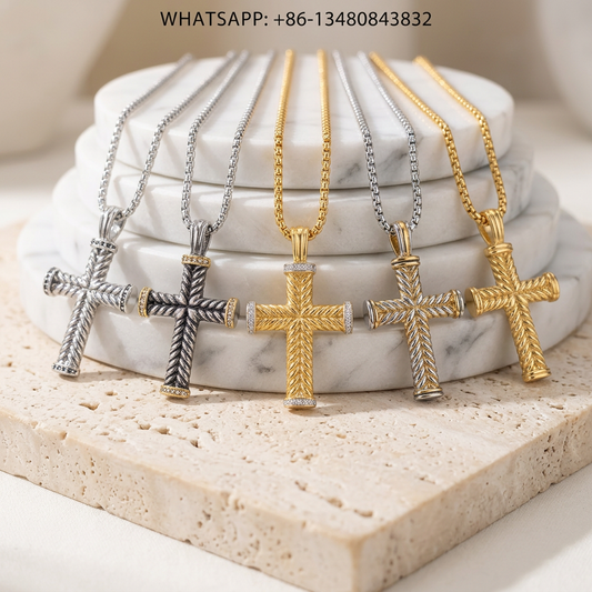 DY Necklace Chevron Cable Cross Pendant Collection - WHATSAPP:+86-13480843832